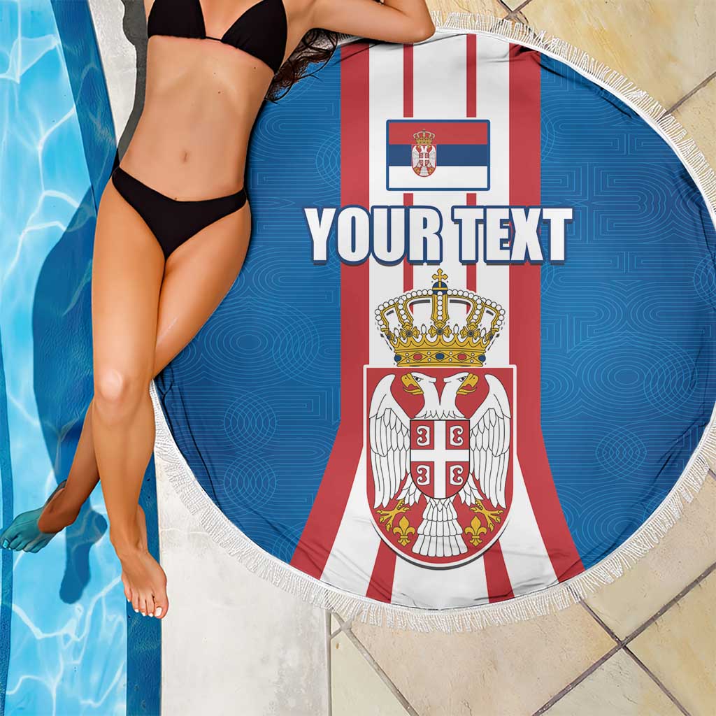 Personalized Serbia Coat of Arms Beach Blanket The Serbian Eagle and Serbian cross