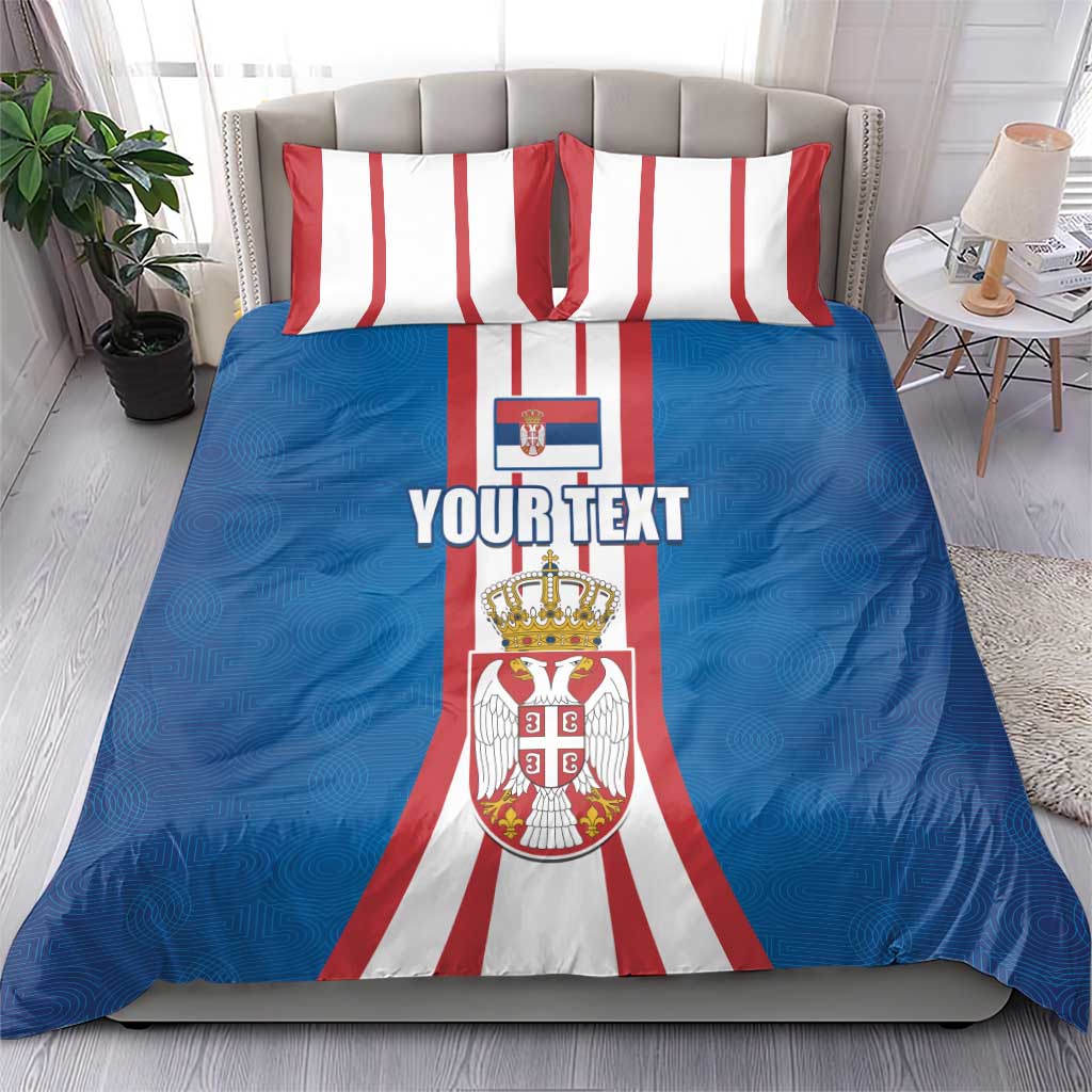 Personalized Serbia Coat of Arms Bedding Set The Serbian Eagle and Serbian cross