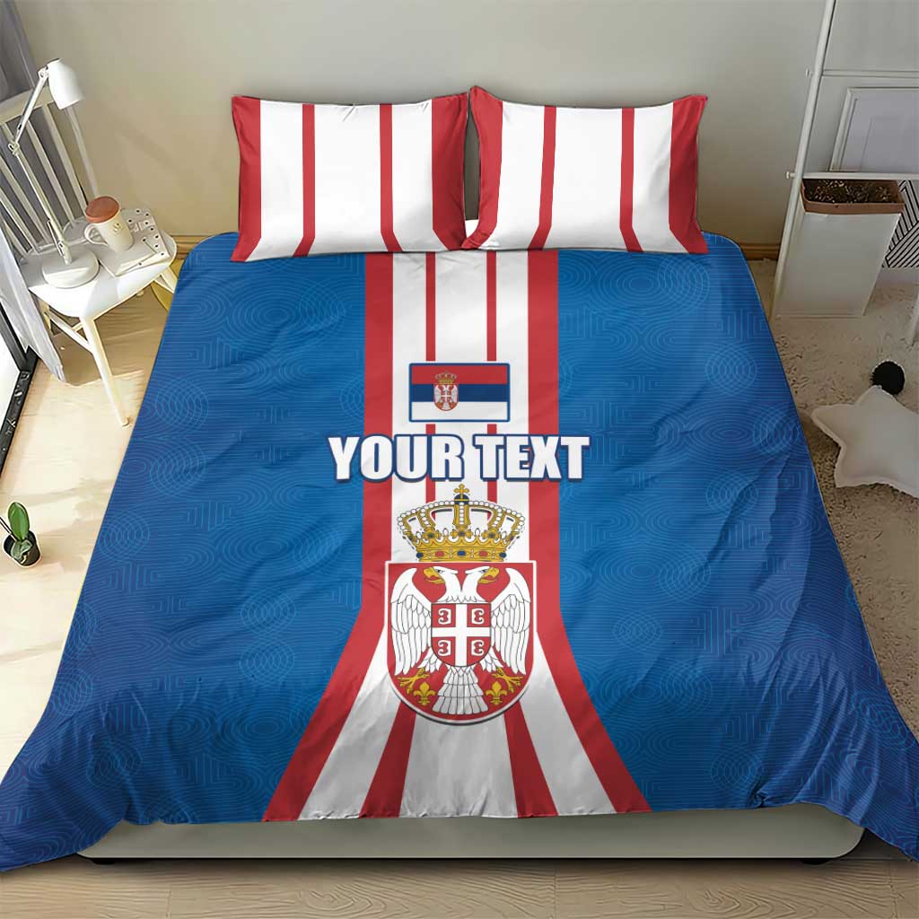 Personalized Serbia Coat of Arms Bedding Set The Serbian Eagle and Serbian cross