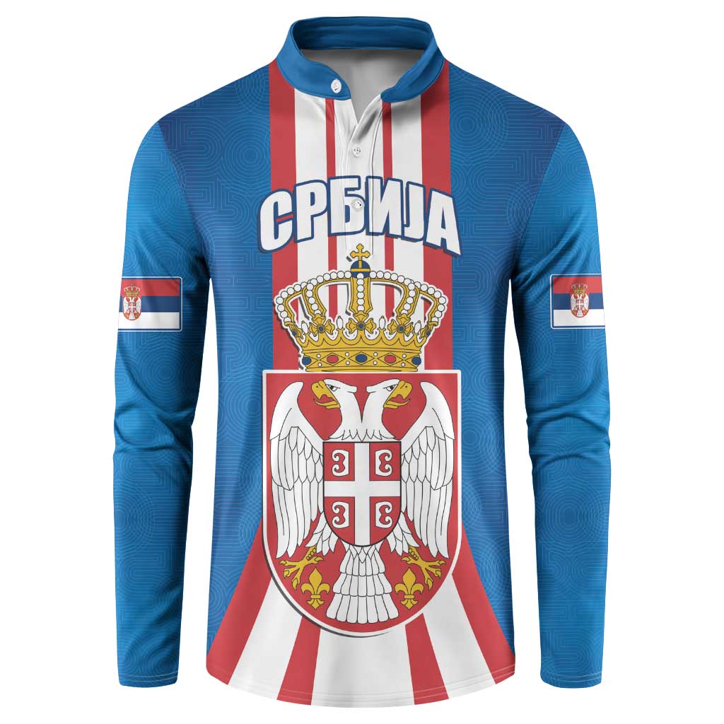 Personalized Serbia Coat of Arms Button Sweatshirt The Serbian Eagle and Serbian cross