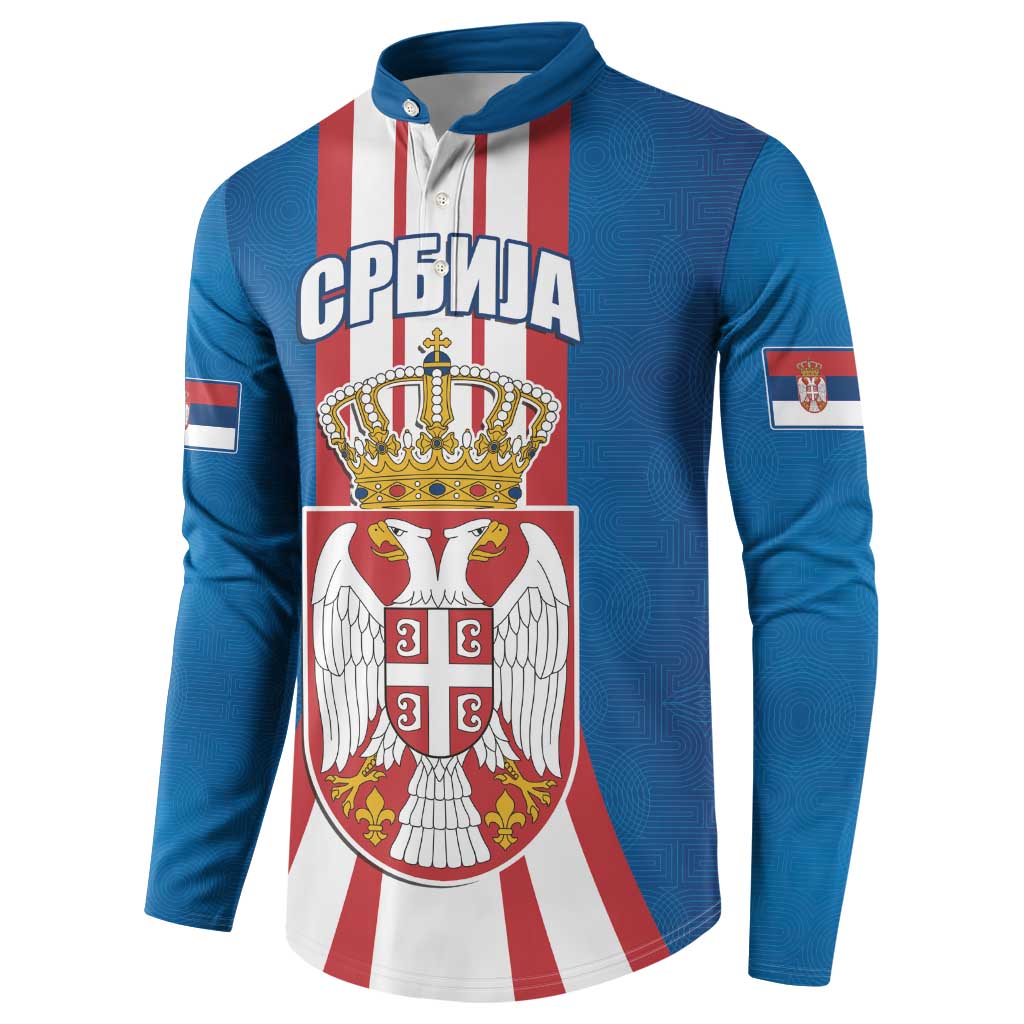 Personalized Serbia Coat of Arms Button Sweatshirt The Serbian Eagle and Serbian cross