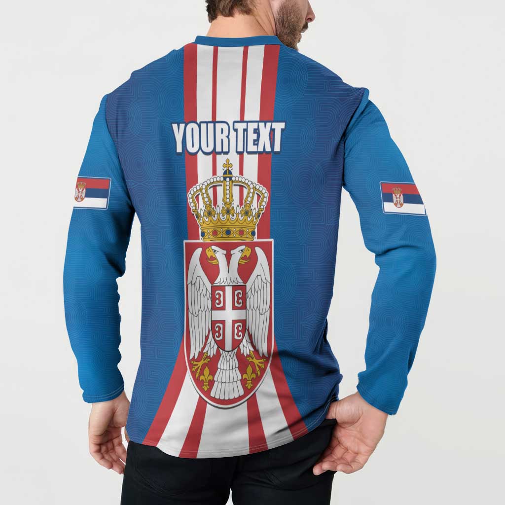 Personalized Serbia Coat of Arms Button Sweatshirt The Serbian Eagle and Serbian cross
