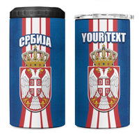 Personalized Serbia Coat of Arms 4 in 1 Can Cooler Tumbler The Serbian Eagle and Serbian cross