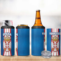 Personalized Serbia Coat of Arms 4 in 1 Can Cooler Tumbler The Serbian Eagle and Serbian cross