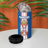 Personalized Serbia Coat of Arms 4 in 1 Can Cooler Tumbler The Serbian Eagle and Serbian cross