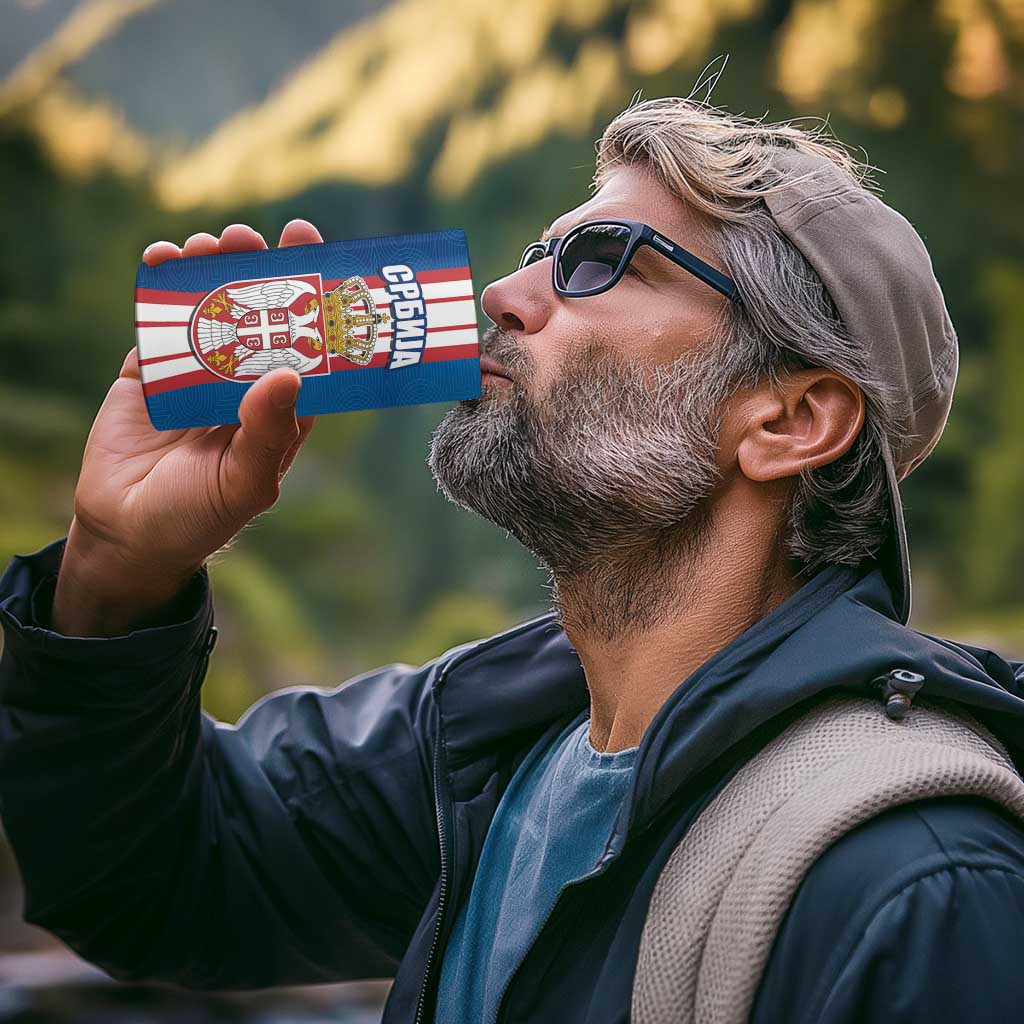 Personalized Serbia Coat of Arms 4 in 1 Can Cooler Tumbler The Serbian Eagle and Serbian cross