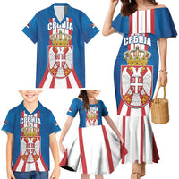 Personalized Serbia Coat of Arms Family Matching Mermaid Dress and Hawaiian Shirt The Serbian Eagle and Serbian cross