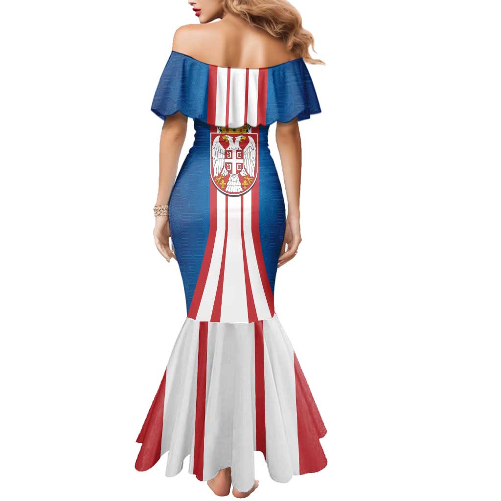 Personalized Serbia Coat of Arms Family Matching Mermaid Dress and Hawaiian Shirt The Serbian Eagle and Serbian cross