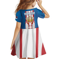 Personalized Serbia Coat of Arms Family Matching Off Shoulder Short Dress and Hawaiian Shirt The Serbian Eagle and Serbian cross