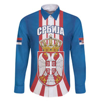 Personalized Serbia Coat of Arms Family Matching Off Shoulder Short Dress and Hawaiian Shirt The Serbian Eagle and Serbian cross