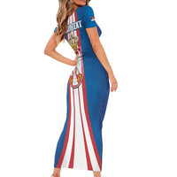 Personalized Serbia Coat of Arms Family Matching Short Sleeve Bodycon Dress and Hawaiian Shirt The Serbian Eagle and Serbian cross