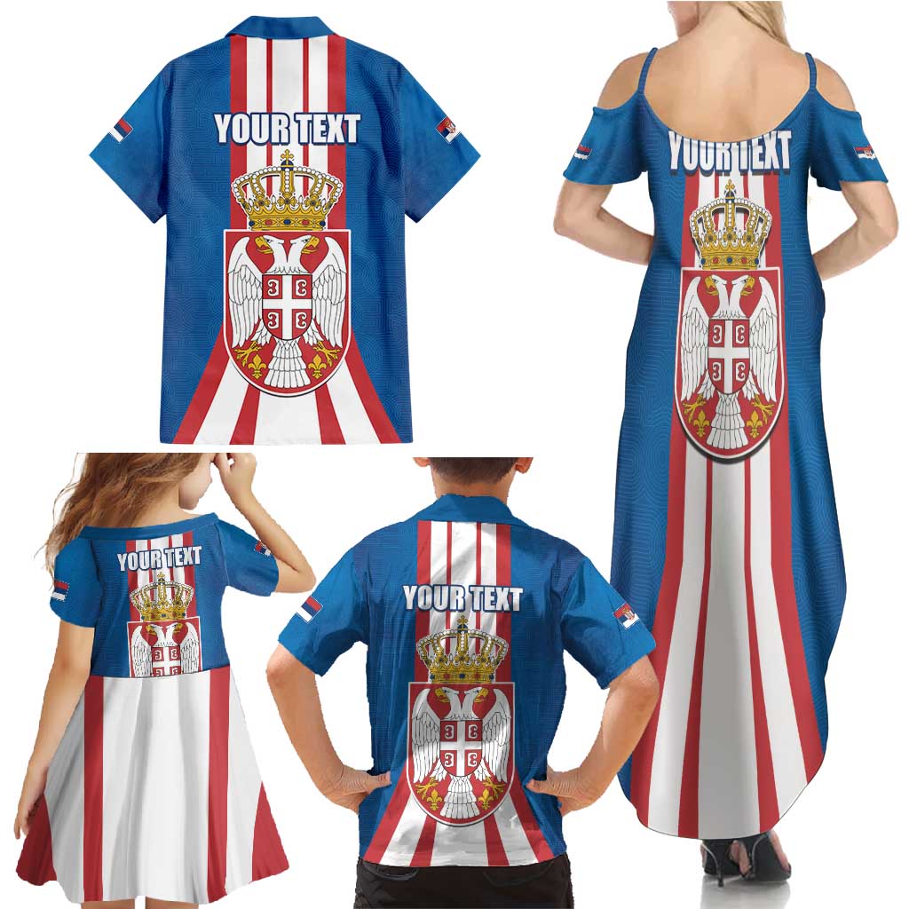 Personalized Serbia Coat of Arms Family Matching Summer Maxi Dress and Hawaiian Shirt The Serbian Eagle and Serbian cross