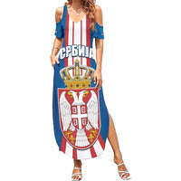 Personalized Serbia Coat of Arms Family Matching Summer Maxi Dress and Hawaiian Shirt The Serbian Eagle and Serbian cross