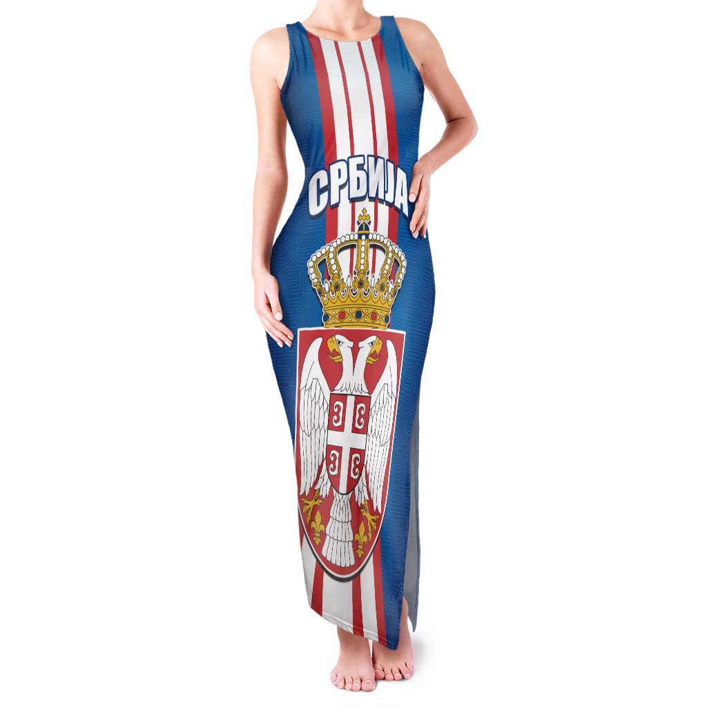 Personalized Serbia Coat of Arms Family Matching Tank Maxi Dress and Hawaiian Shirt The Serbian Eagle and Serbian cross