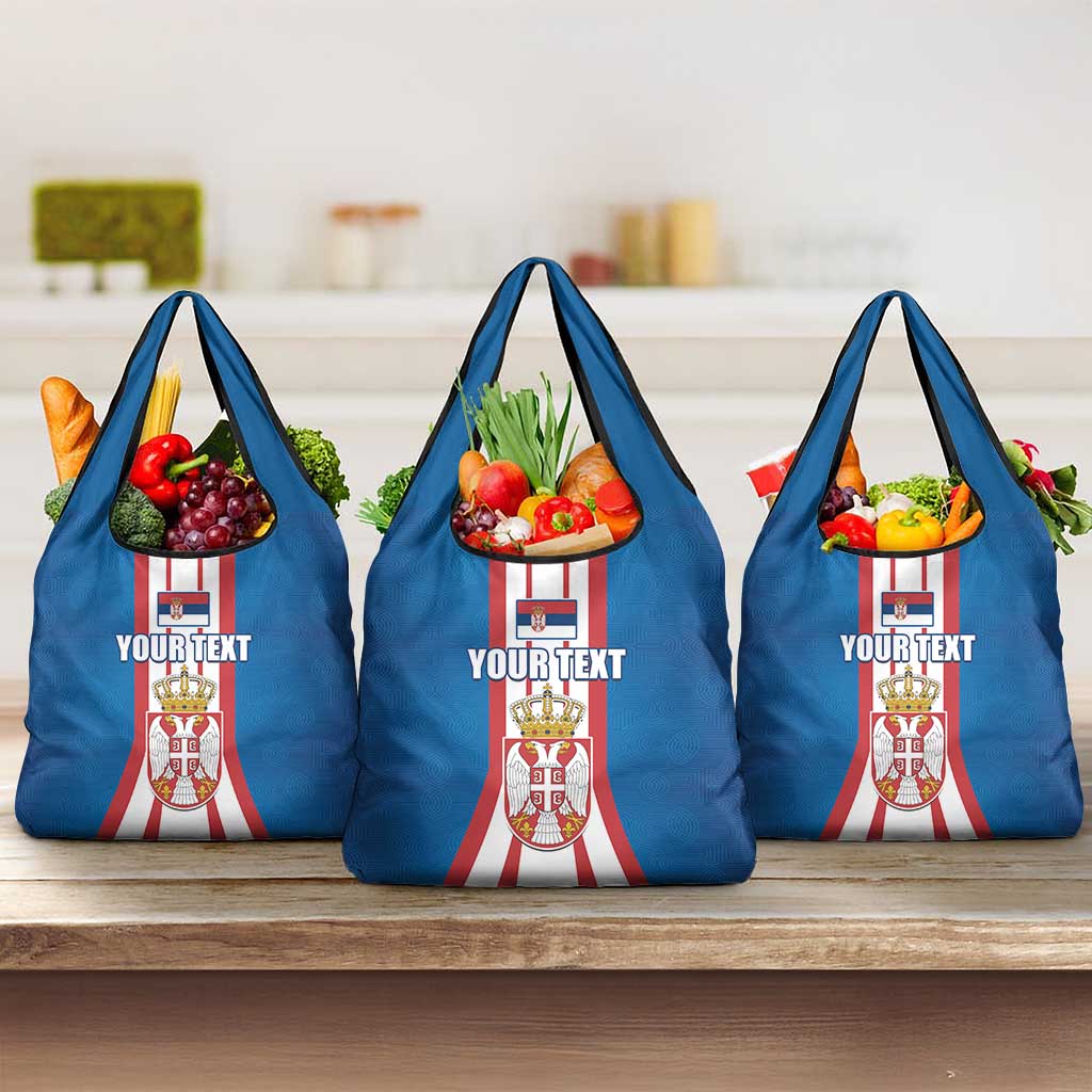Personalized Serbia Coat of Arms Grocery Bag The Serbian Eagle and Serbian cross