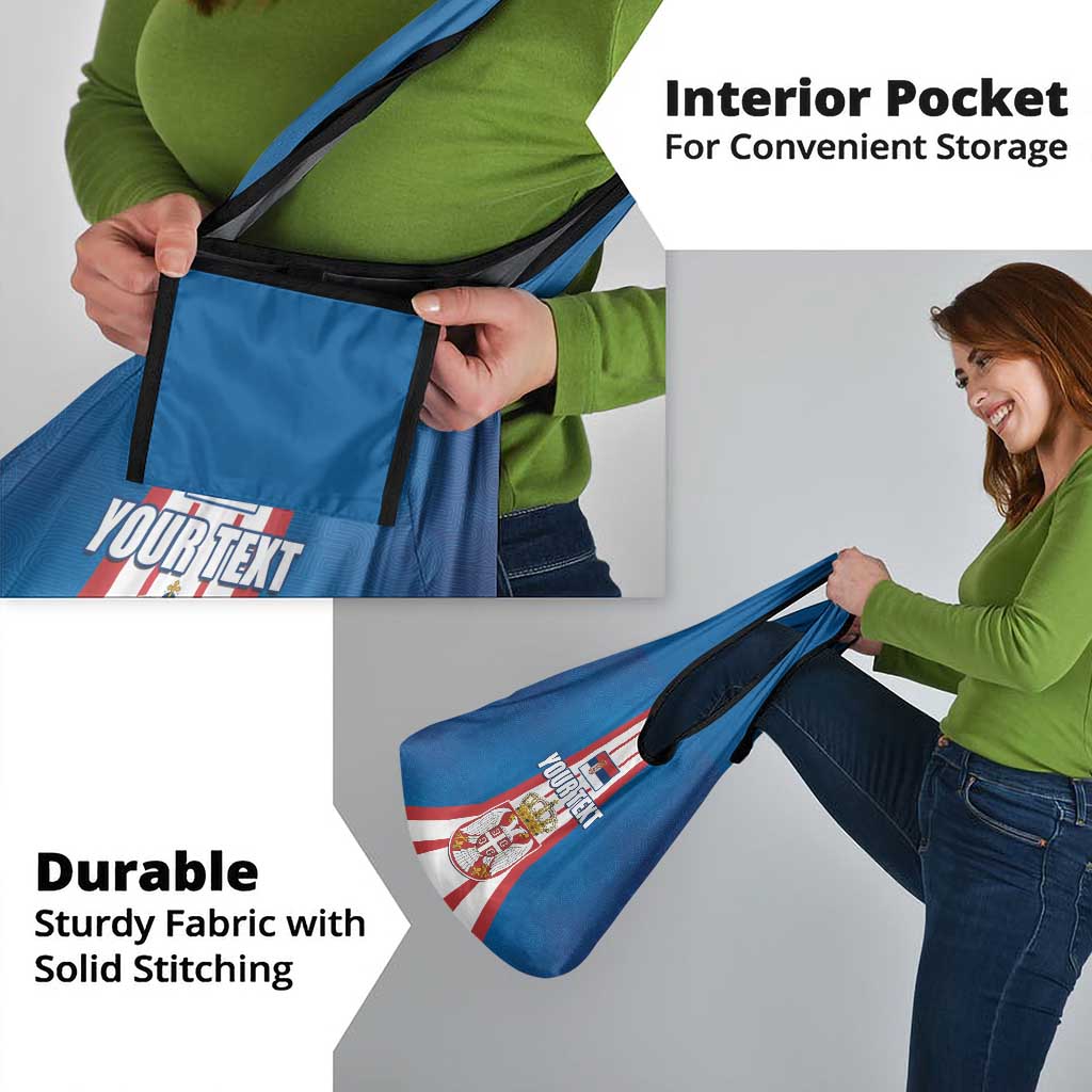 Personalized Serbia Coat of Arms Grocery Bag The Serbian Eagle and Serbian cross