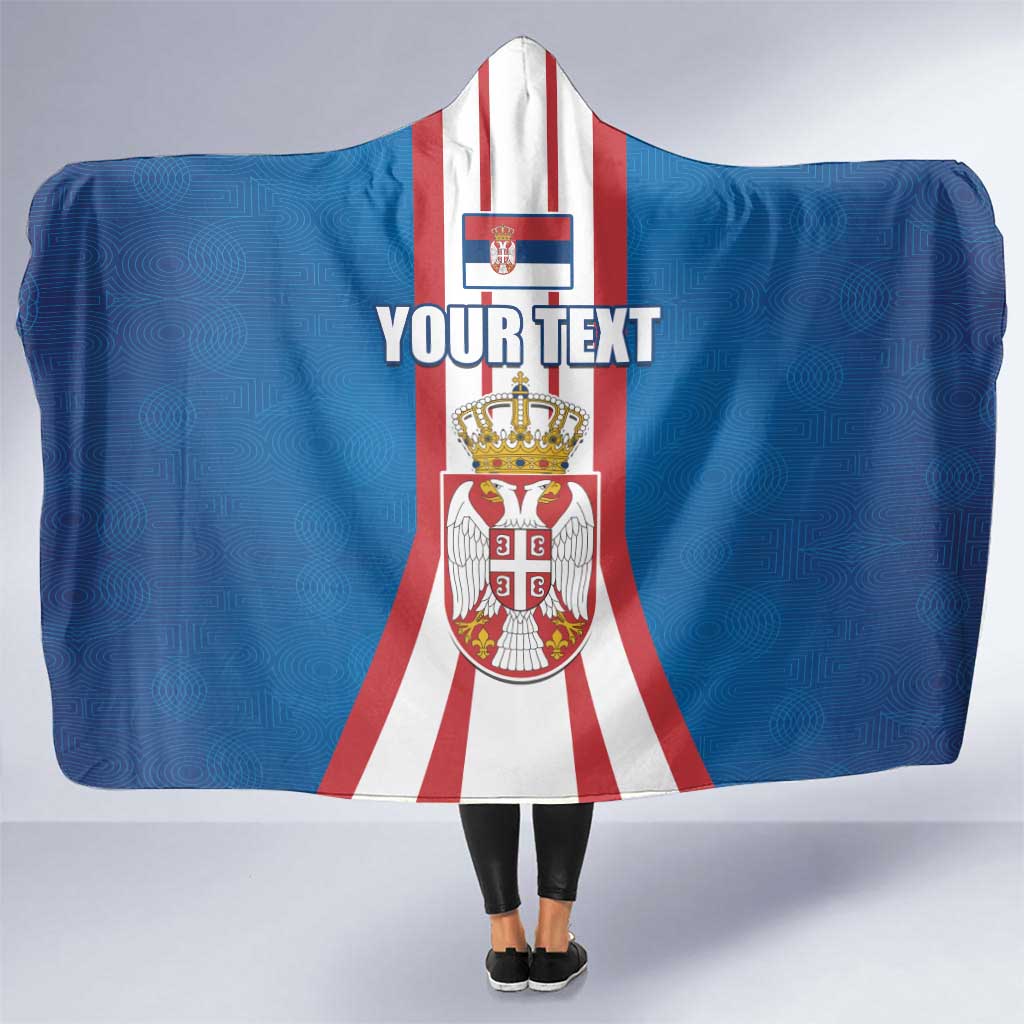 Personalized Serbia Coat of Arms Hooded Blanket The Serbian Eagle and Serbian cross