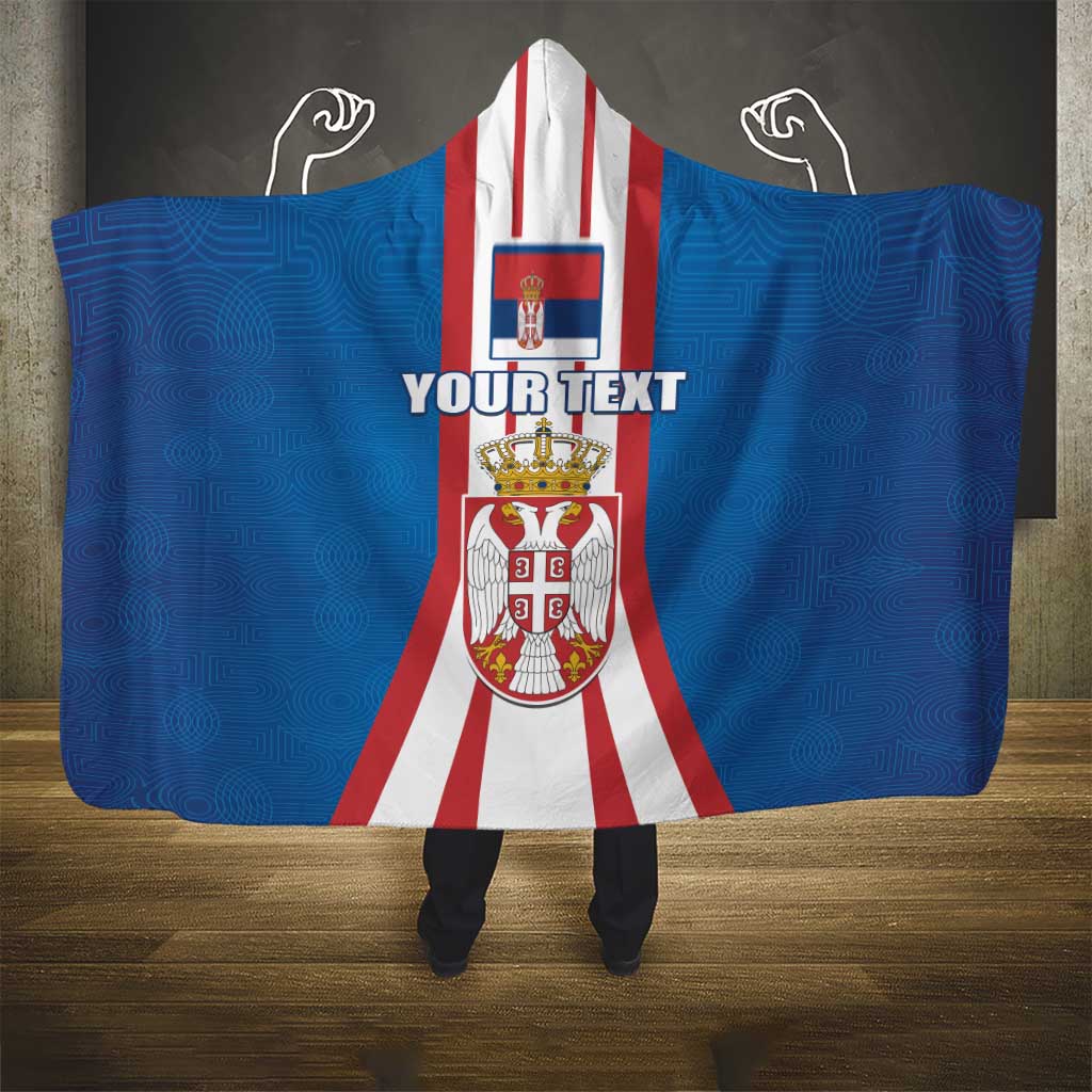 Personalized Serbia Coat of Arms Hooded Blanket The Serbian Eagle and Serbian cross