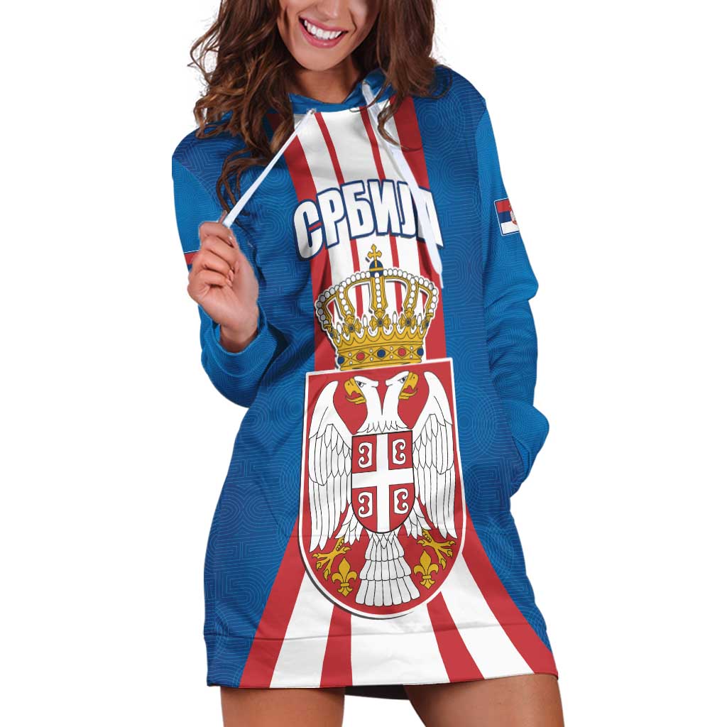 Personalized Serbia Coat of Arms Hoodie Dress The Serbian Eagle and Serbian cross
