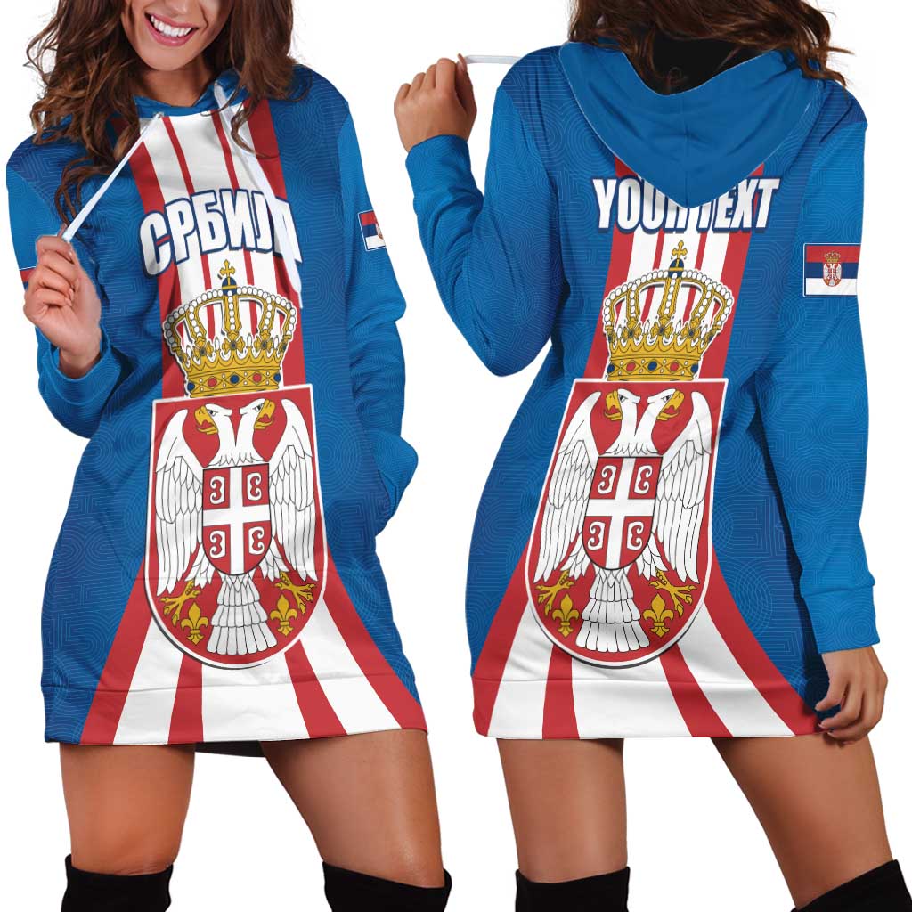 Personalized Serbia Coat of Arms Hoodie Dress The Serbian Eagle and Serbian cross