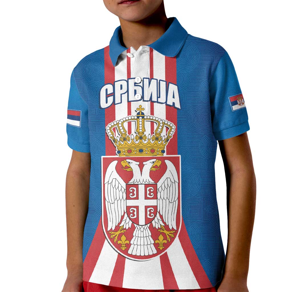 Personalized Serbia Coat of Arms Kid Polo Shirt The Serbian Eagle and Serbian cross