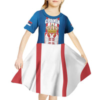 Personalized Serbia Coat of Arms Kid Short Sleeve Dress The Serbian Eagle and Serbian cross