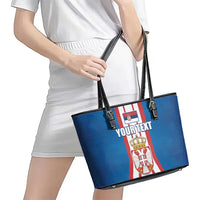 Personalized Serbia Coat of Arms Leather Tote Bag The Serbian Eagle and Serbian cross