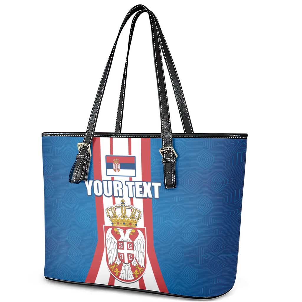 Personalized Serbia Coat of Arms Leather Tote Bag The Serbian Eagle and Serbian cross