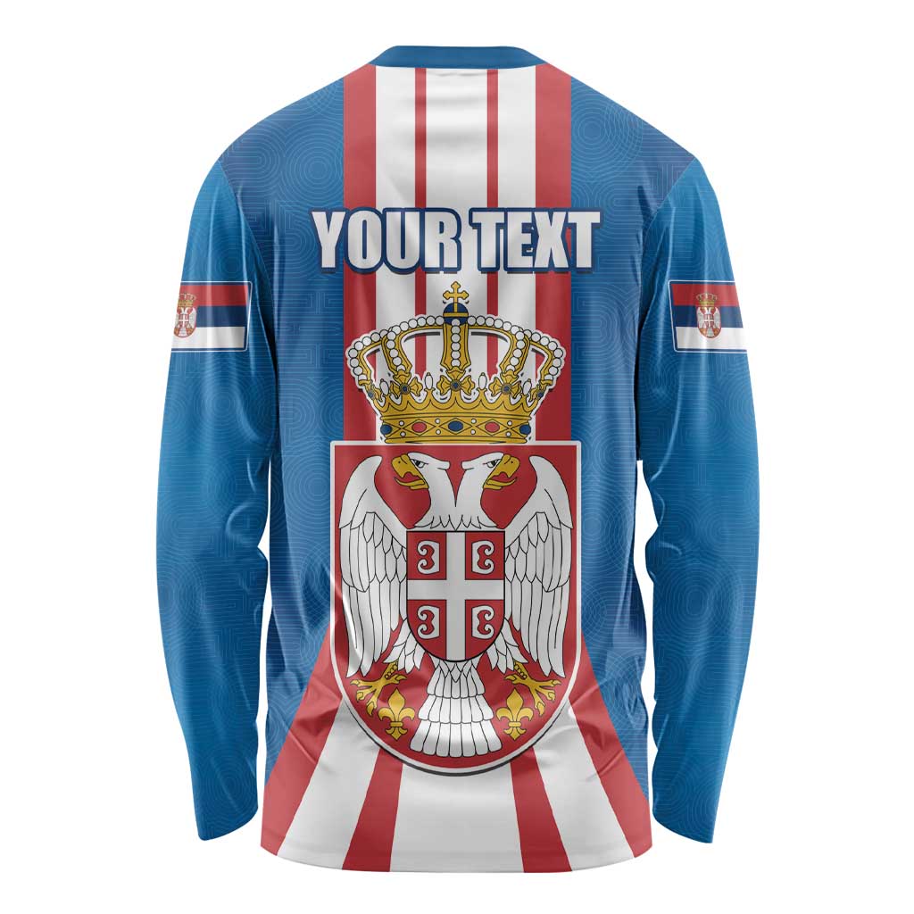 Personalized Serbia Coat of Arms Long Sleeve Shirt The Serbian Eagle and Serbian cross