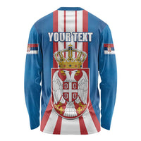 Personalized Serbia Coat of Arms Long Sleeve Shirt The Serbian Eagle and Serbian cross
