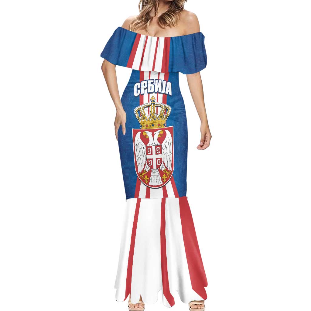 Personalized Serbia Coat of Arms Mermaid Dress The Serbian Eagle and Serbian cross