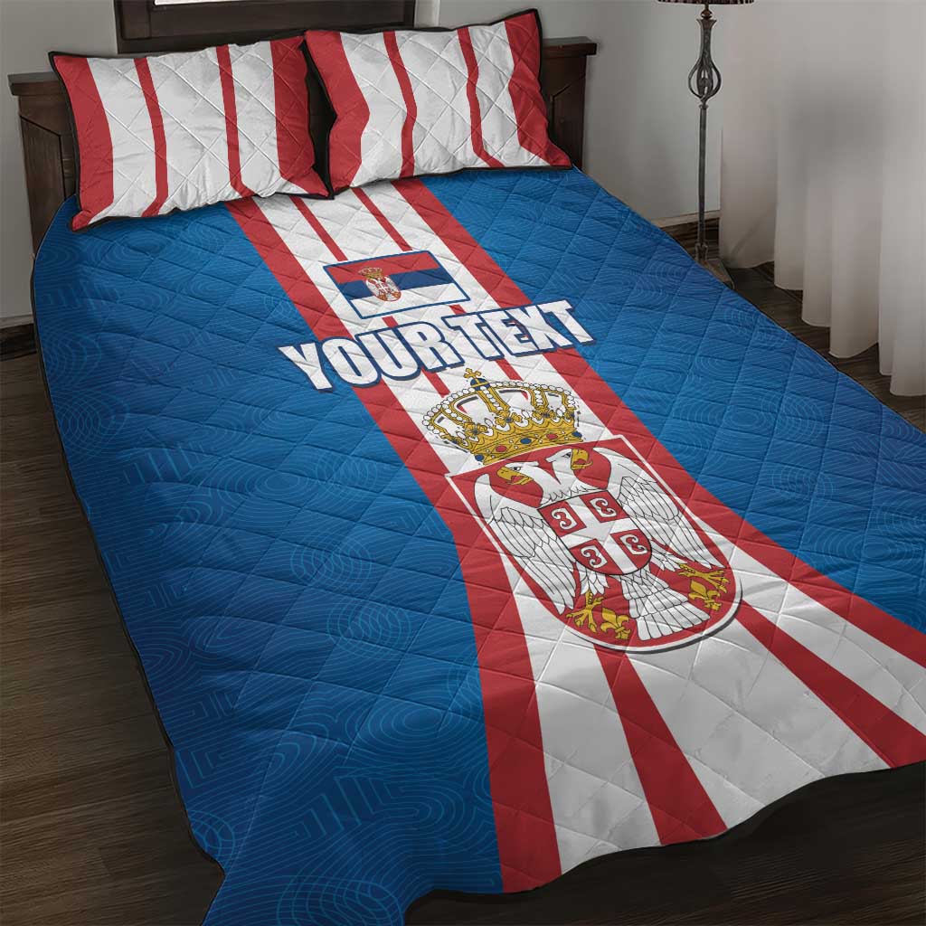 Personalized Serbia Coat of Arms Quilt Bed Set The Serbian Eagle and Serbian cross