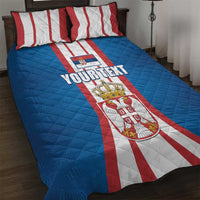 Personalized Serbia Coat of Arms Quilt Bed Set The Serbian Eagle and Serbian cross