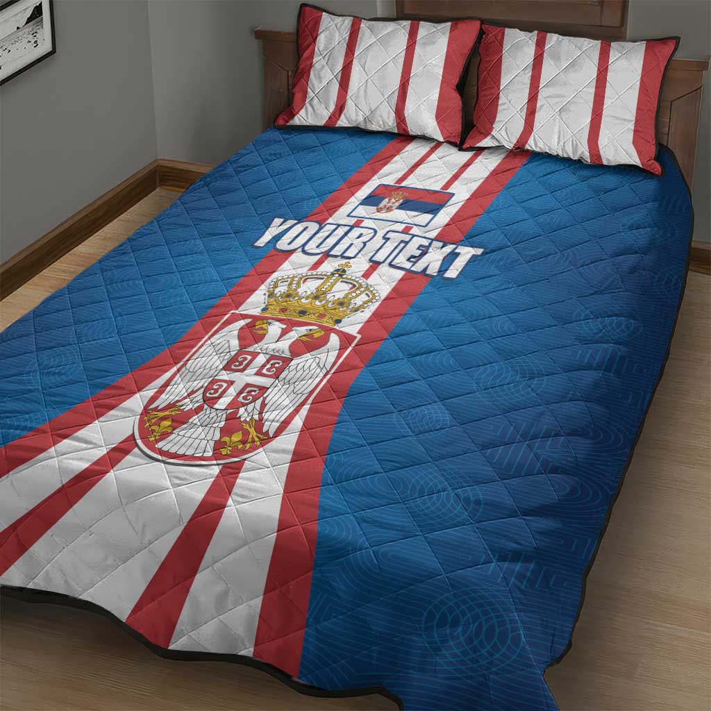 Personalized Serbia Coat of Arms Quilt Bed Set The Serbian Eagle and Serbian cross