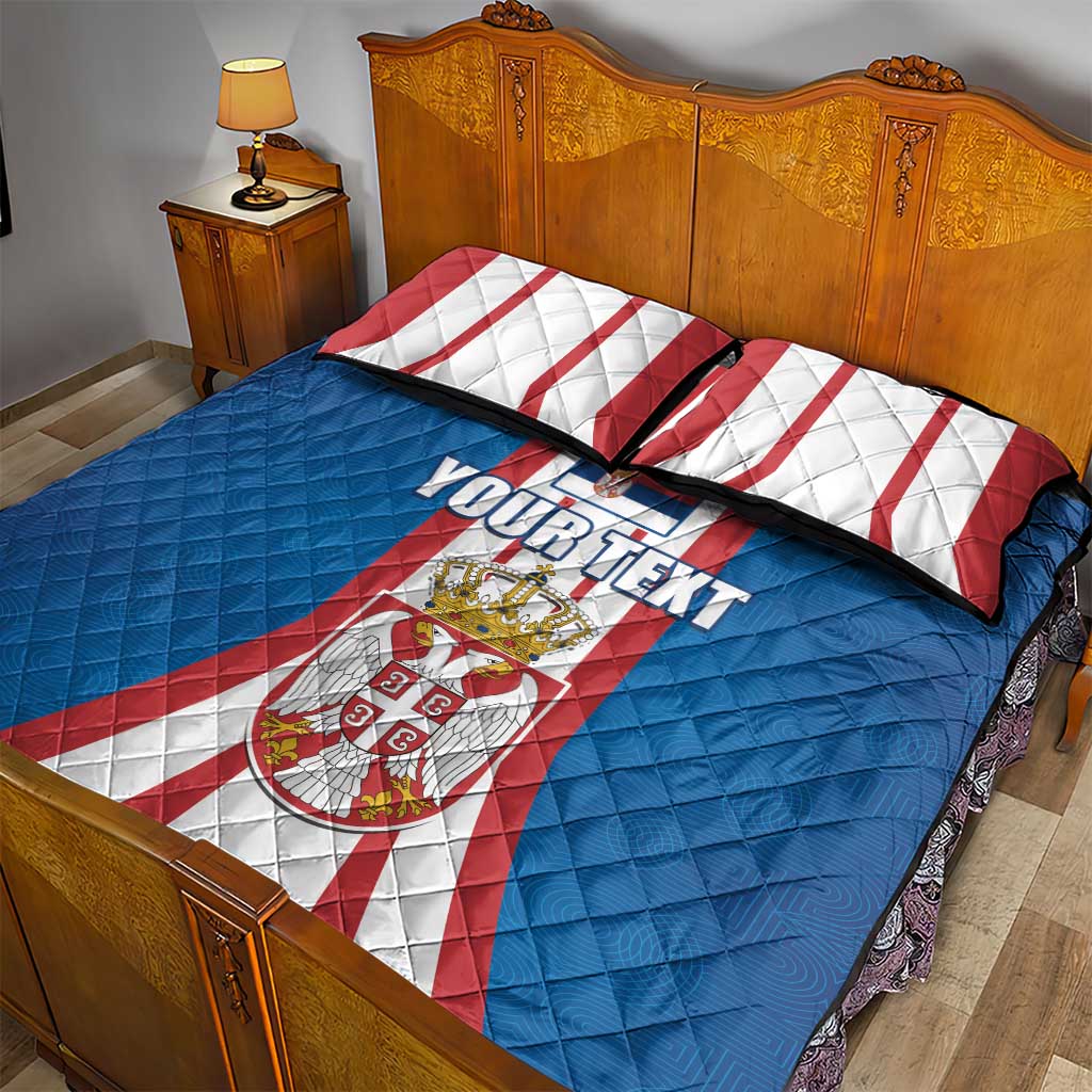Personalized Serbia Coat of Arms Quilt Bed Set The Serbian Eagle and Serbian cross