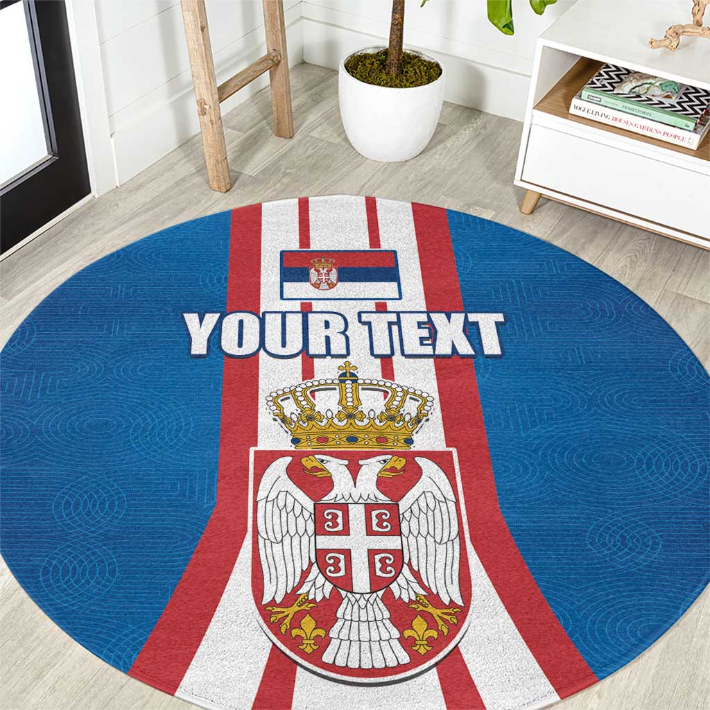 Personalized Serbia Coat of Arms Round Carpet The Serbian Eagle and Serbian cross