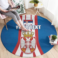 Personalized Serbia Coat of Arms Round Carpet The Serbian Eagle and Serbian cross