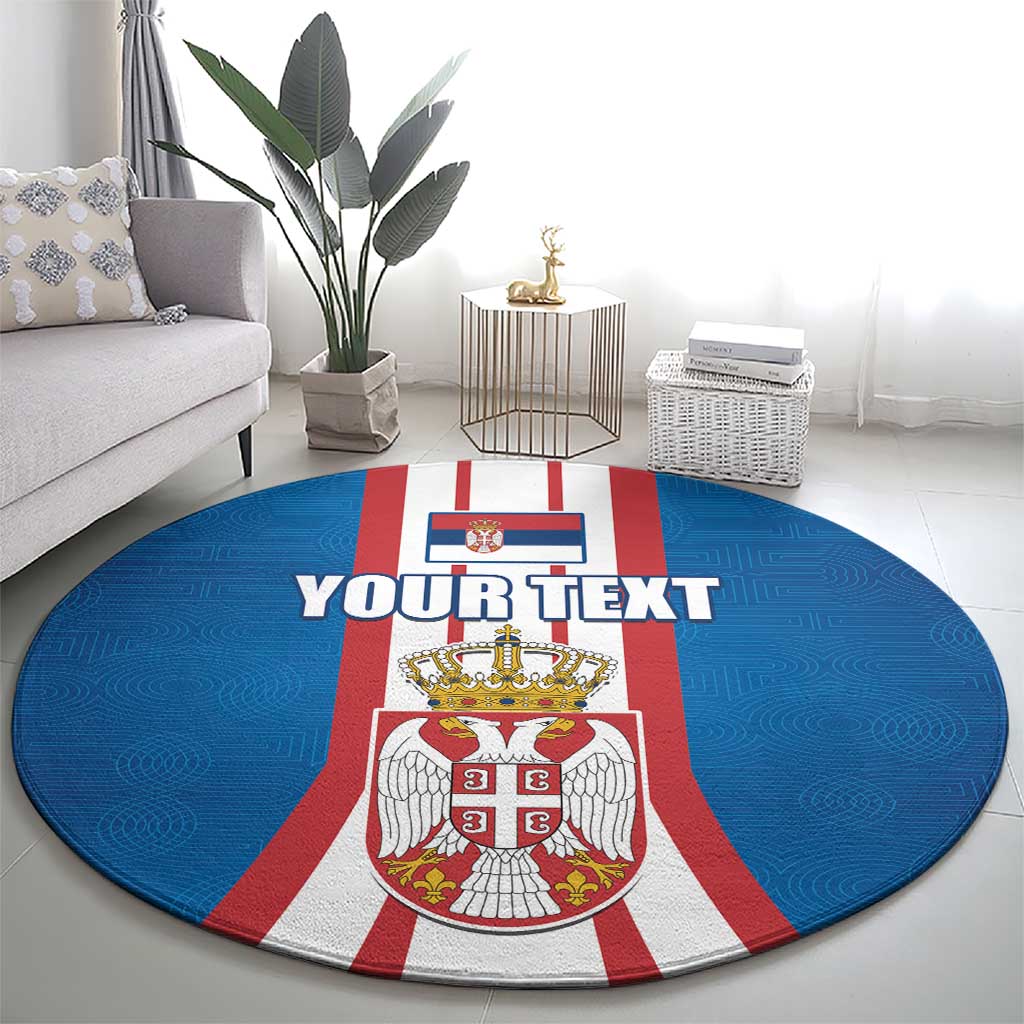 Personalized Serbia Coat of Arms Round Carpet The Serbian Eagle and Serbian cross