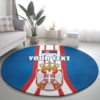 Personalized Serbia Coat of Arms Round Carpet The Serbian Eagle and Serbian cross