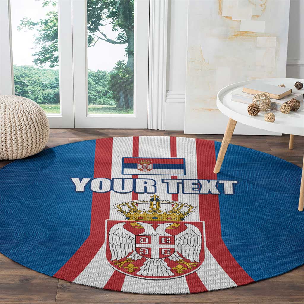 Personalized Serbia Coat of Arms Round Carpet The Serbian Eagle and Serbian cross