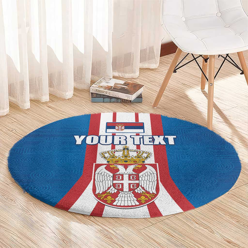 Personalized Serbia Coat of Arms Round Carpet The Serbian Eagle and Serbian cross
