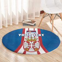 Personalized Serbia Coat of Arms Round Carpet The Serbian Eagle and Serbian cross