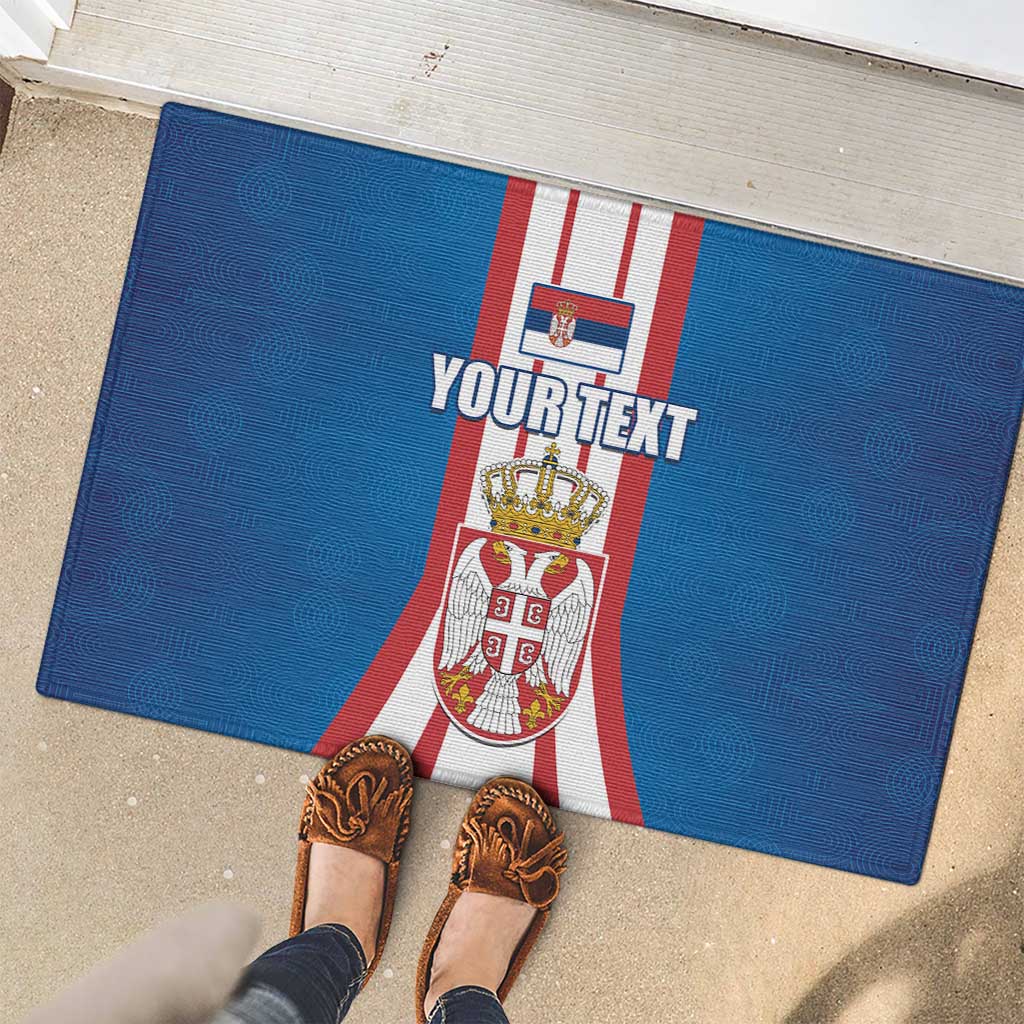 Personalized Serbia Coat of Arms Rubber Doormat The Serbian Eagle and Serbian cross