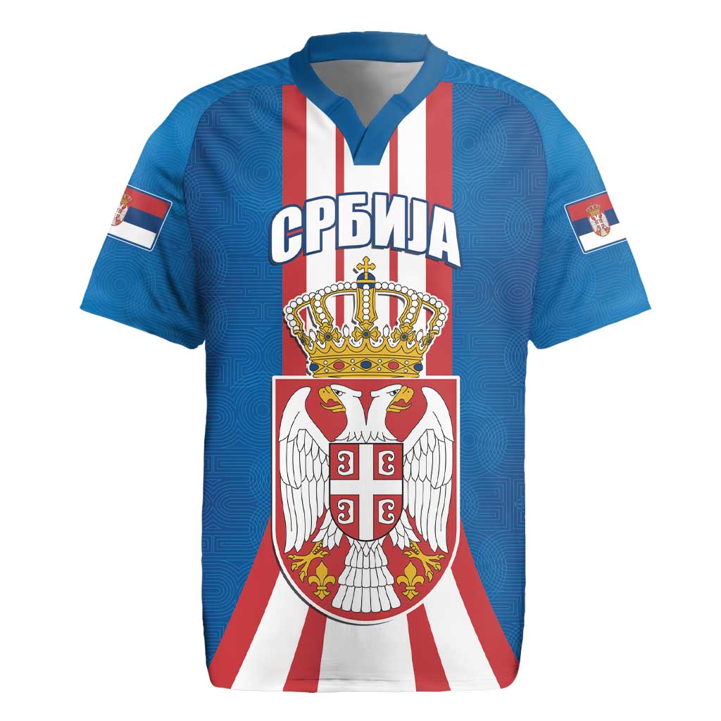 Personalized Serbia Coat of Arms Rugby Jersey The Serbian Eagle and Serbian cross