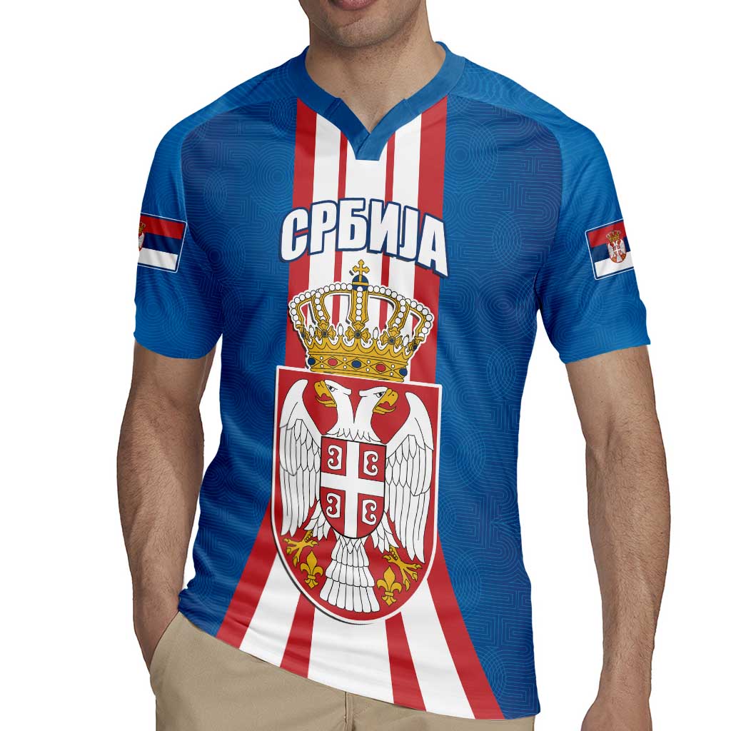Personalized Serbia Coat of Arms Rugby Jersey The Serbian Eagle and Serbian cross