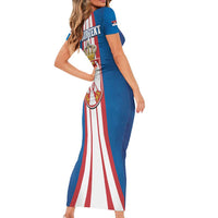 Personalized Serbia Coat of Arms Short Sleeve Bodycon Dress The Serbian Eagle and Serbian cross
