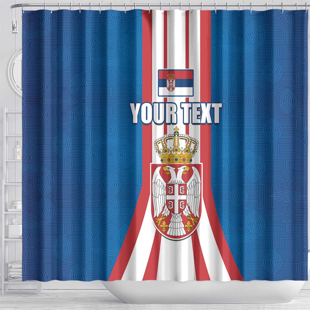 Personalized Serbia Coat of Arms Shower Curtain The Serbian Eagle and Serbian cross