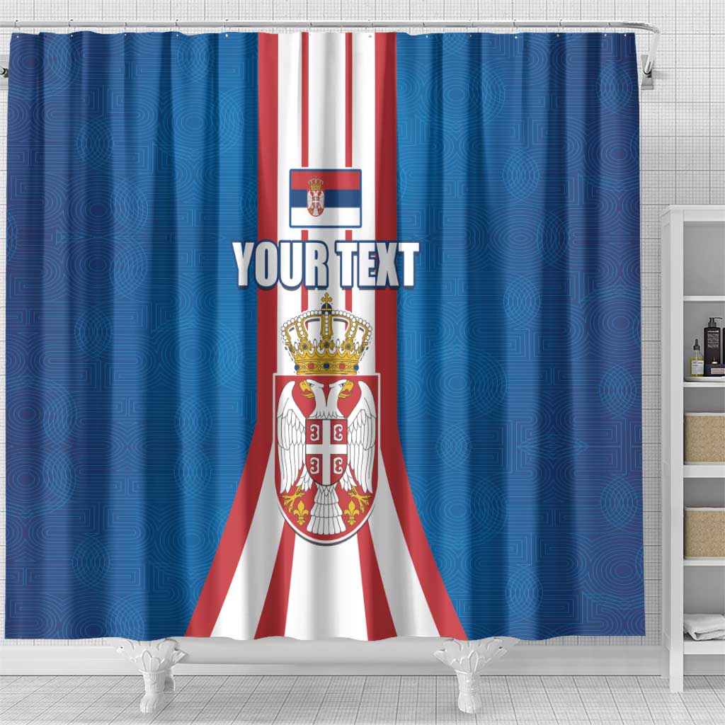 Personalized Serbia Coat of Arms Shower Curtain The Serbian Eagle and Serbian cross