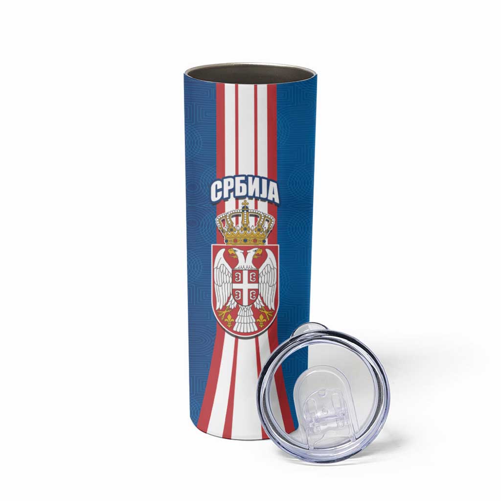 Personalized Serbia Coat of Arms Skinny Tumbler The Serbian Eagle and Serbian cross