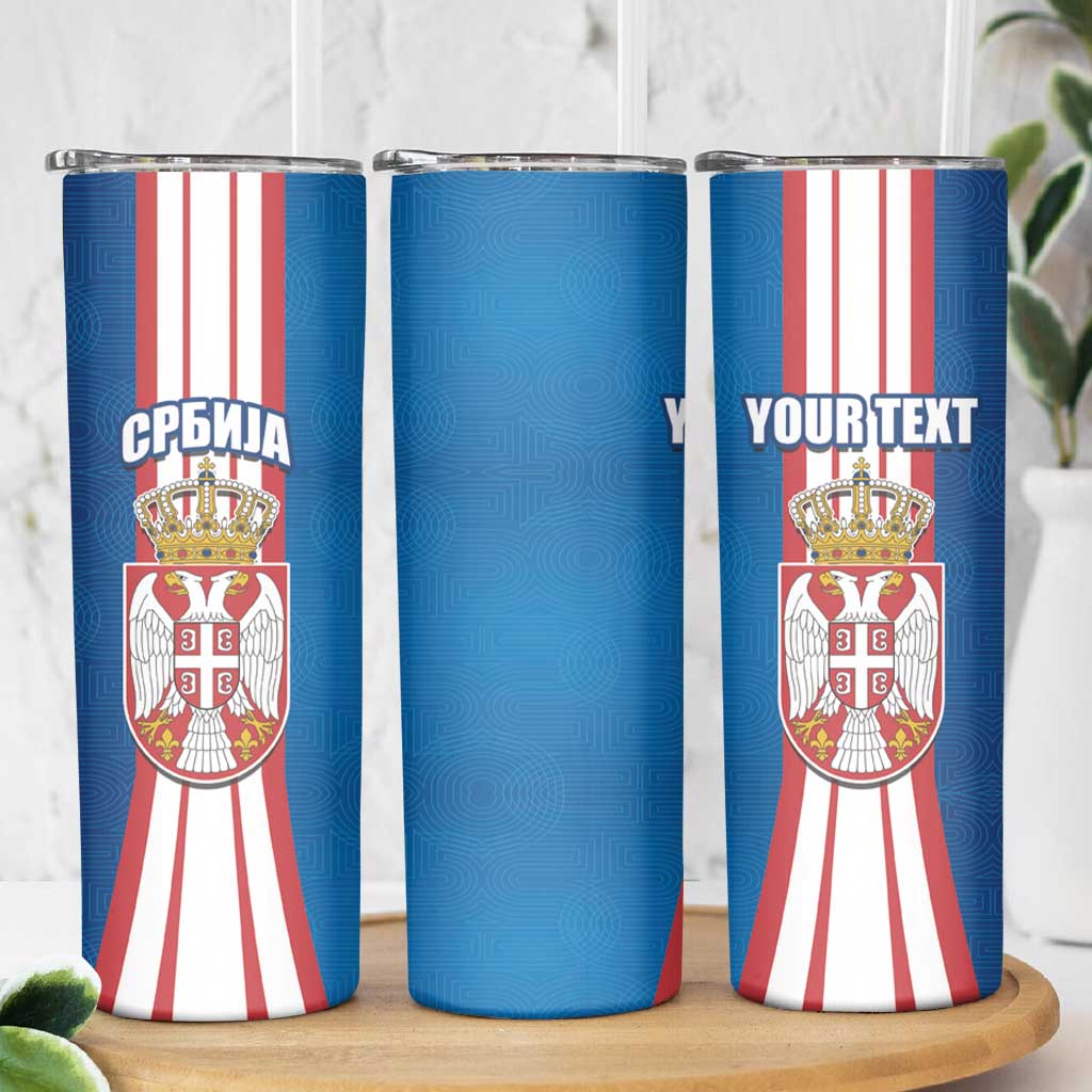 Personalized Serbia Coat of Arms Skinny Tumbler The Serbian Eagle and Serbian cross